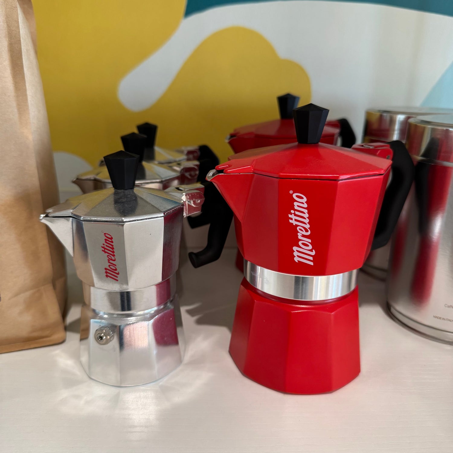 Browse our selection of premium coffee beans and moka pots for authentic Italian coffee. Perfect for brewing rich, aromatic espresso at home.