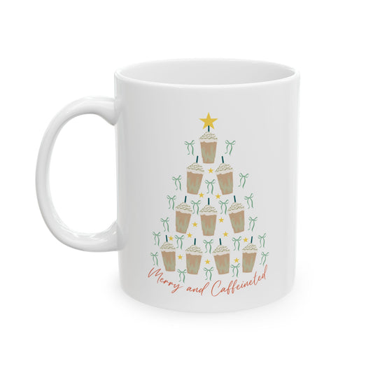 Merry and Caffeinated coffee Mug – Your Christmas Coffee Mug ☕
