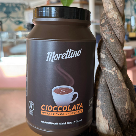 Morettino instant dark chocolate 1kg – creamy Italian chocolate drink.