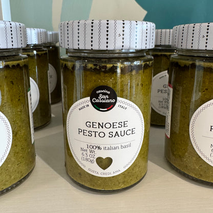 Genoese pesto in a jar 190g – traditional Italian basil pesto sauce.